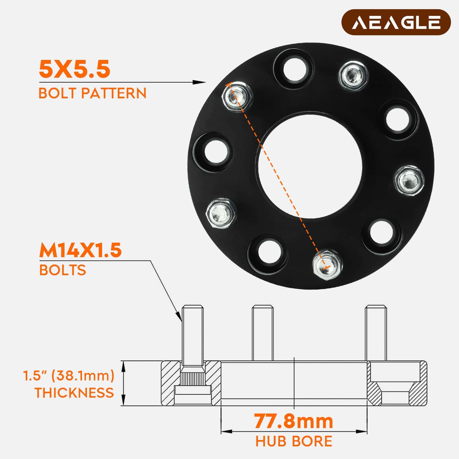 Adaptadores de Rueda Hubcentric 5X5.5 para Dodge Ram 1500 - Imagen 3