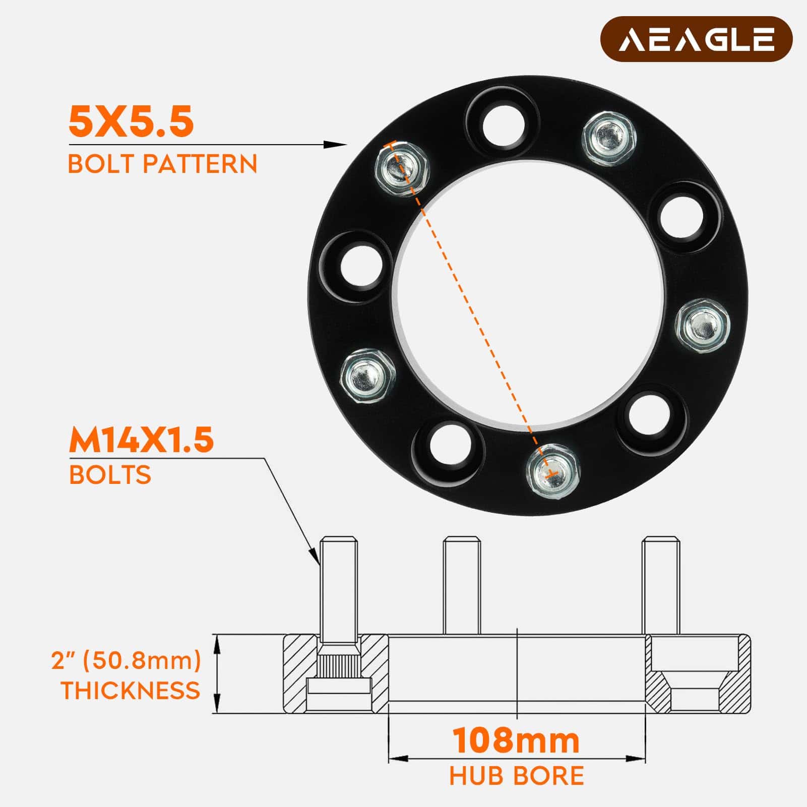 Adaptadores de Ruedas 5X5.5 2" para Dodge Ram 1500 - Imagen 3