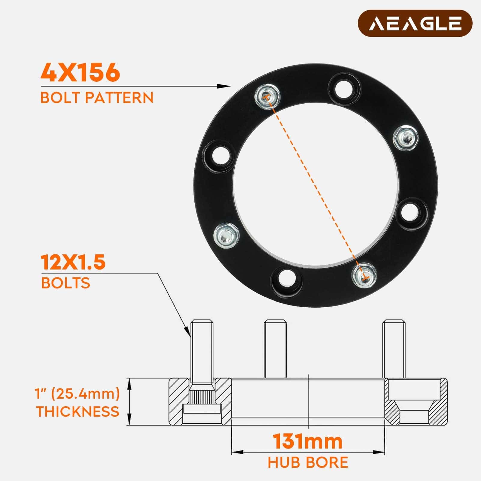 Adaptadores de Rueda AEagle 4x156 1" para Polaris Ranger - Imagen 3