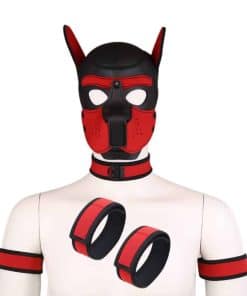 Máscara de perro de neopreno con cara completa con capucha