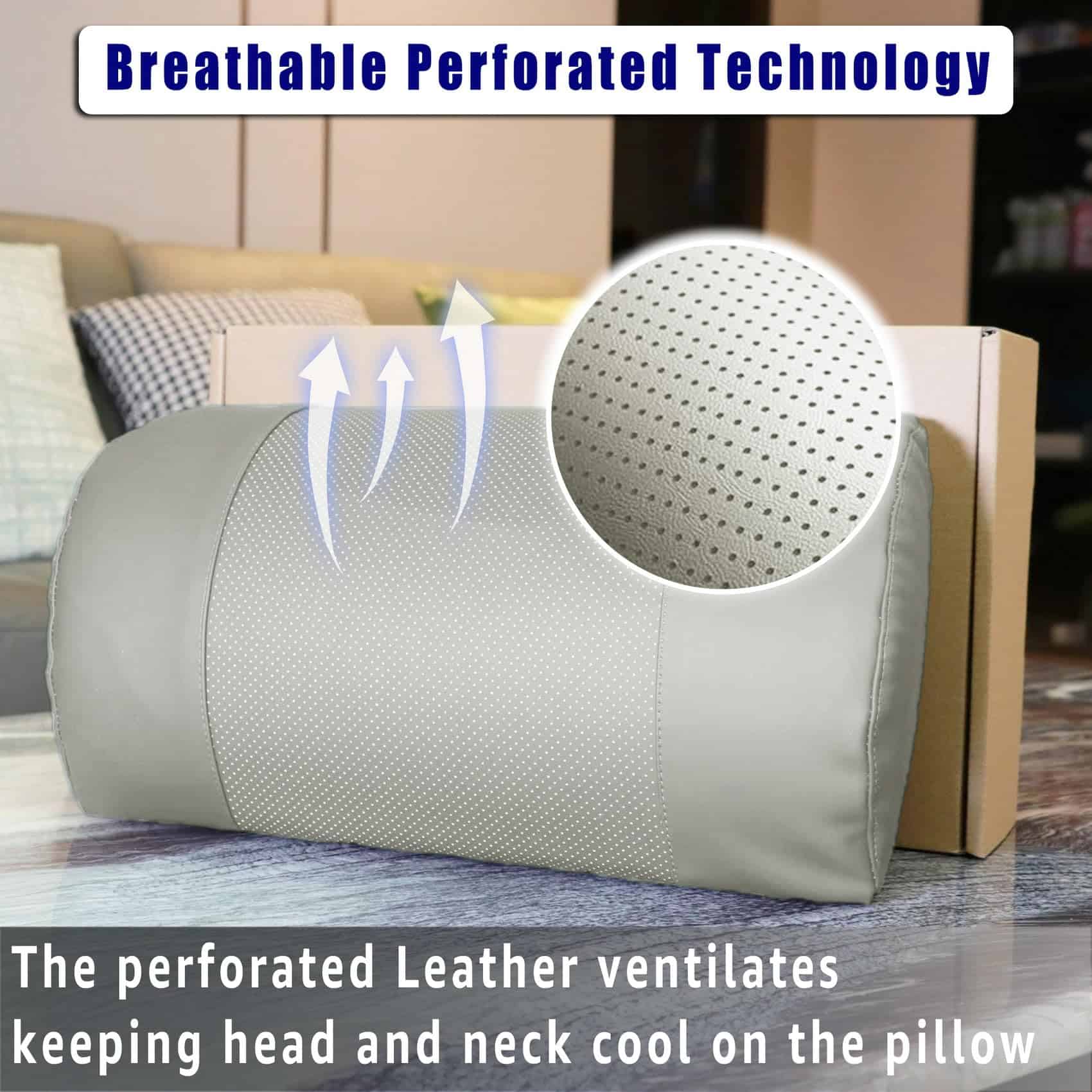 Almohada de cuello de espuma viscoelástica -Gris Claro - Imagen 3