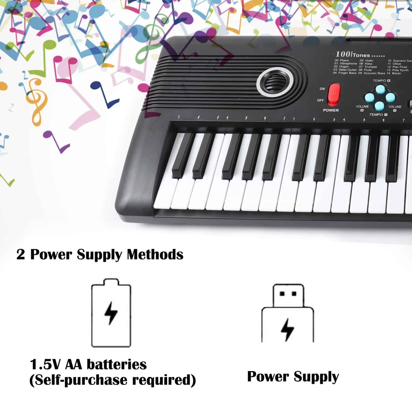Teclado de Piano de 61 Teclas, Teclado de Piano Eléctrico - Imagen 6