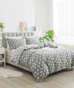 Juego de Ropa de Cama Softta Vintage -Gris Encantador con Ro