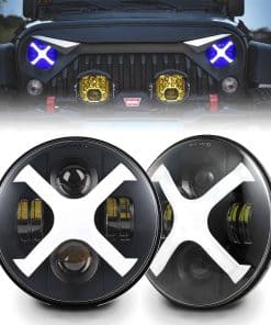 Faros LED redondos HENGTUAOTO de 7 pulgadas con DRL blanco