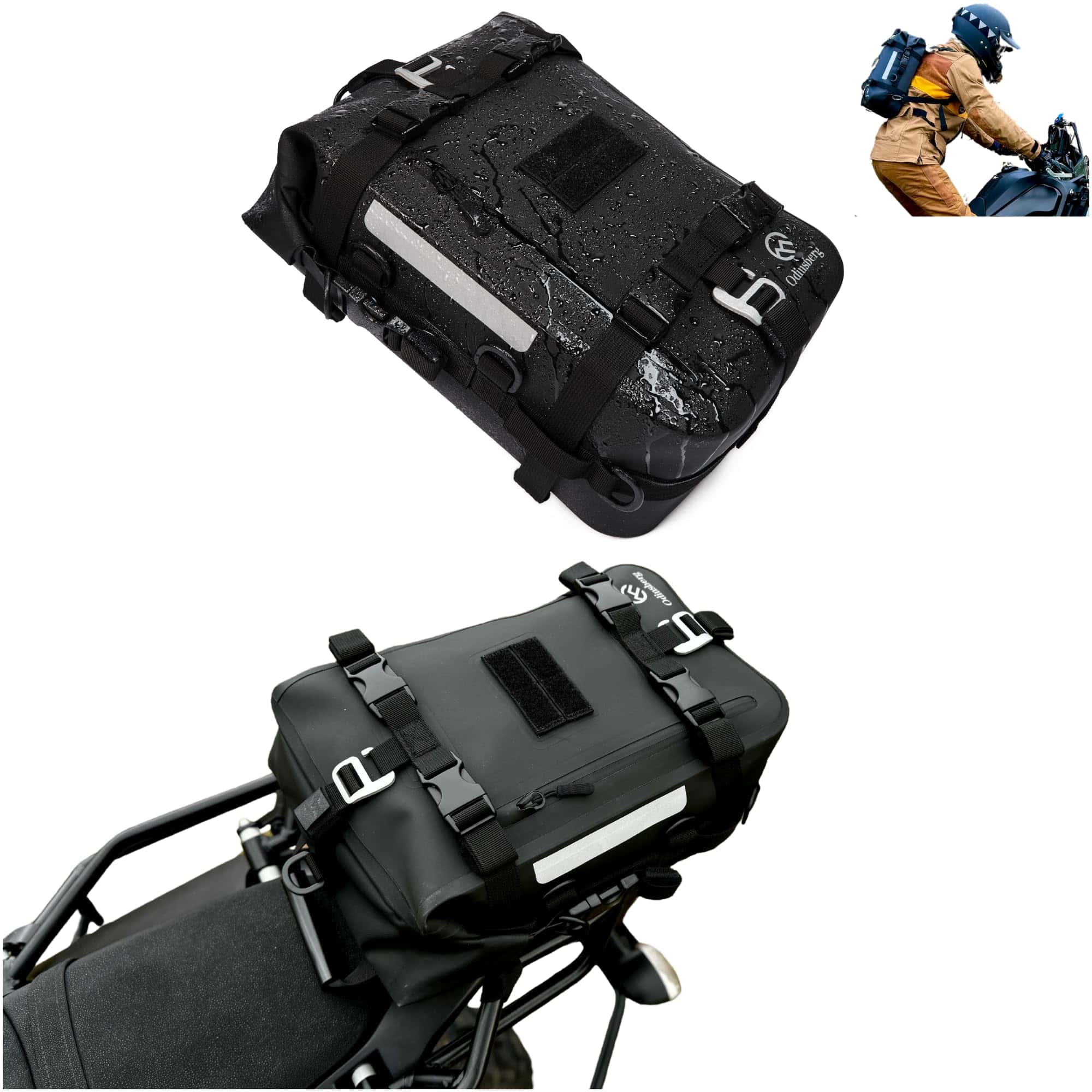 Odinsberg 15L Bolsa de Cola Impermeable para Motocicleta