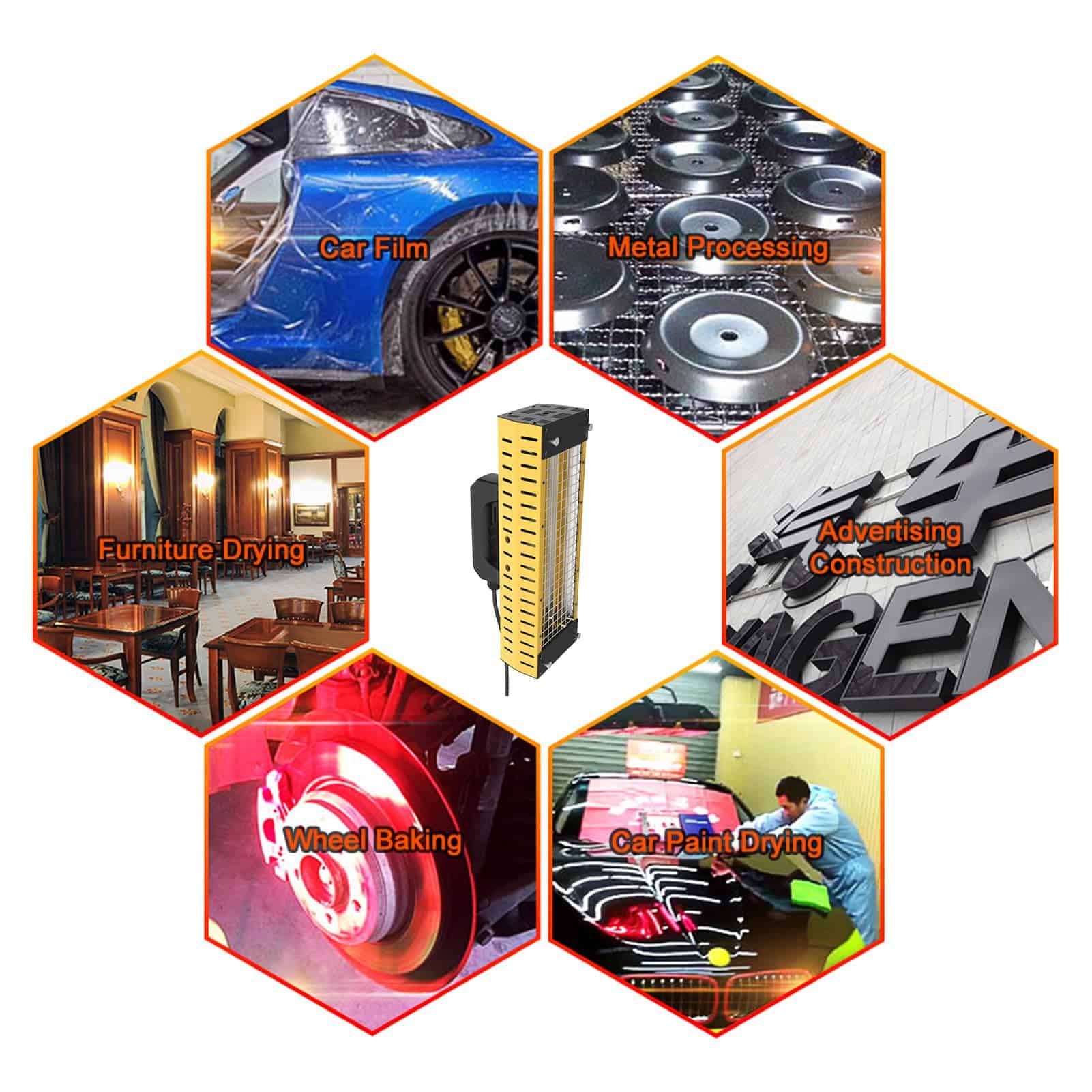 Lámpara de Cura de Pintura Infrarroja DATOUBOSS 2000W - Imagen 8