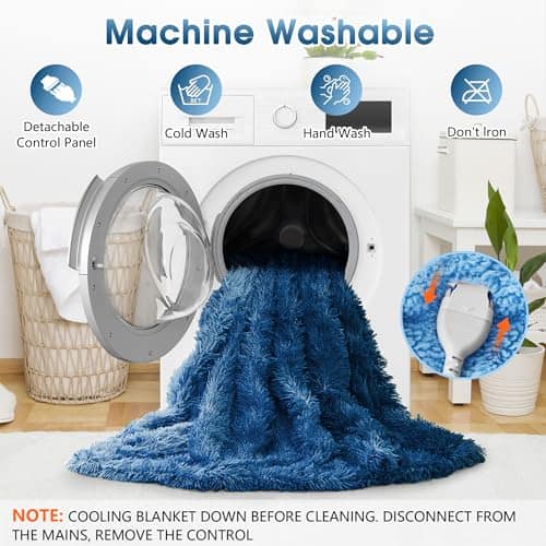 Manta Eléctrica Calienta RUJIPO Tiro de Piel Sintética con - Imagen 9