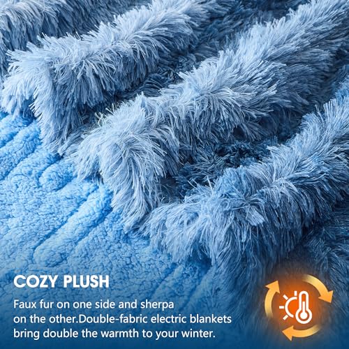 Manta Eléctrica Calienta RUJIPO Tiro de Piel Sintética con - Imagen 4