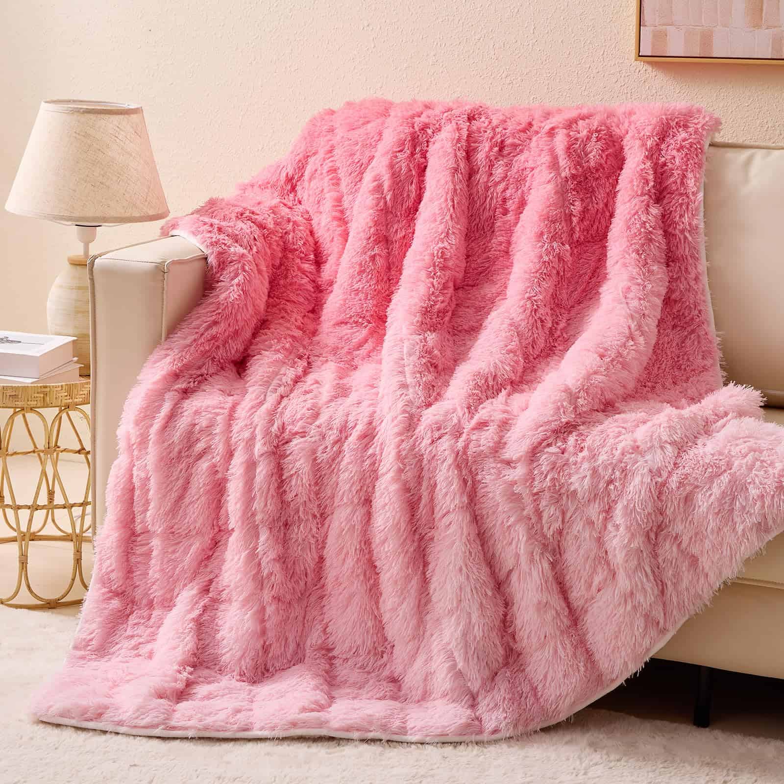 Manta Ponderada de Piel Sintética para Adultos -Rosa