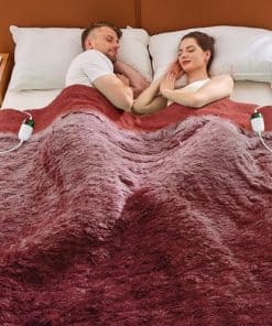 RUJIPO Manta Eléctrica Calefactora de Felpa Reina con Parte