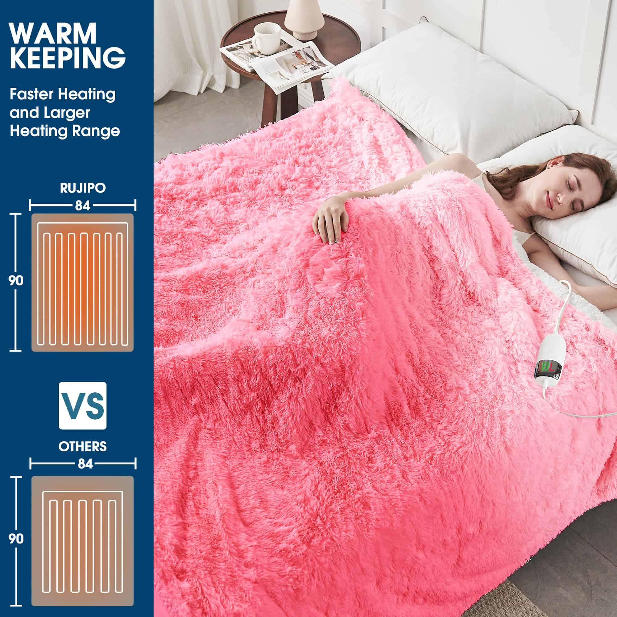 Manta Eléctrica con Calefacción RUJIPO Tamaño Queen de Piel - Imagen 5