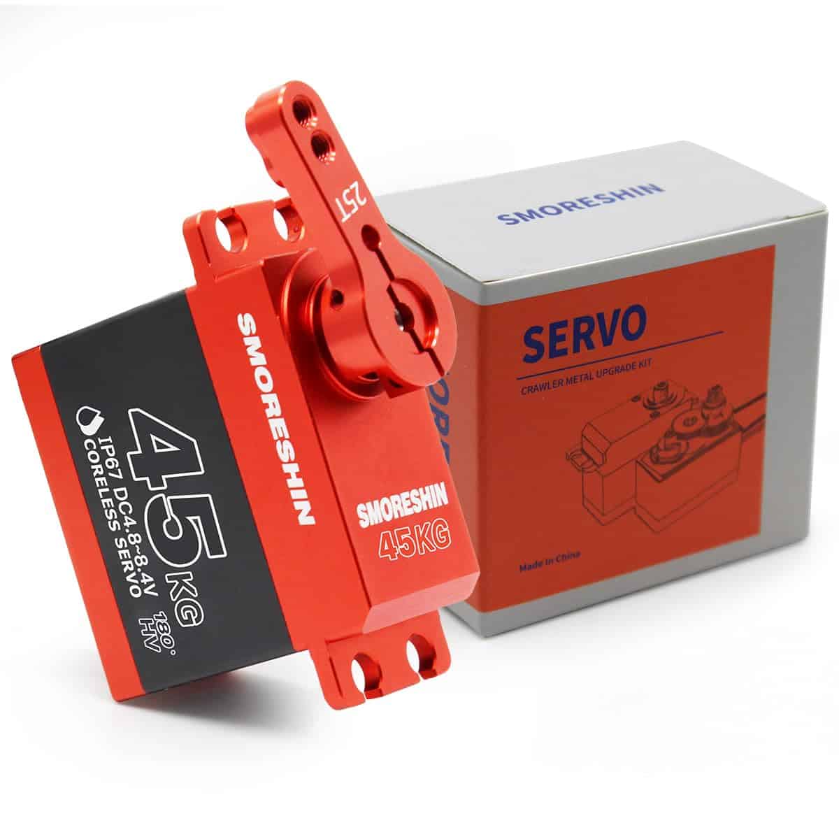 Servo Coreless de 45Kg, Carcasa de Aluminio Completa y