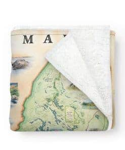 Cobertor de franela con mapa del estado de Maine de Xplorer