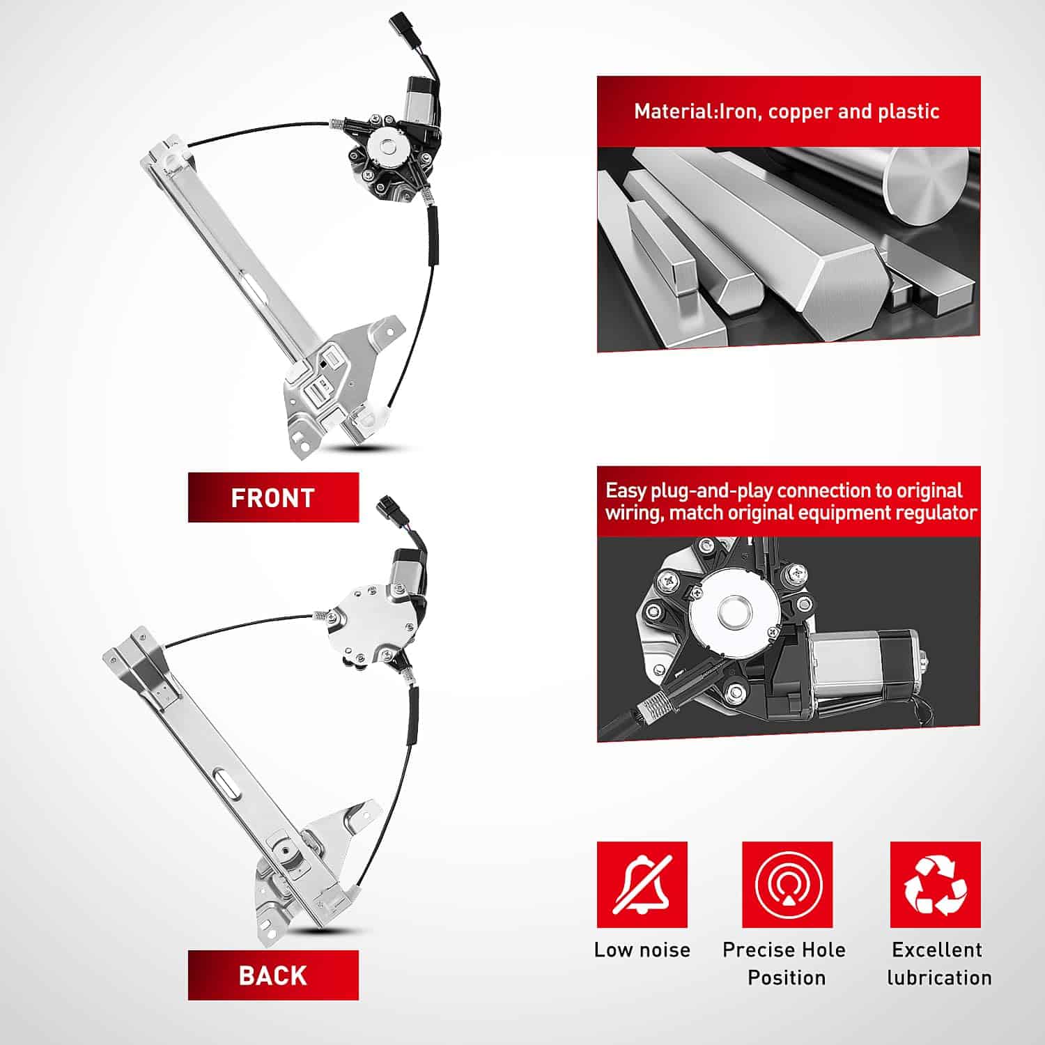 Regulador/Motor de Ventana Nilight Compatible -o 748-511 - Imagen 4