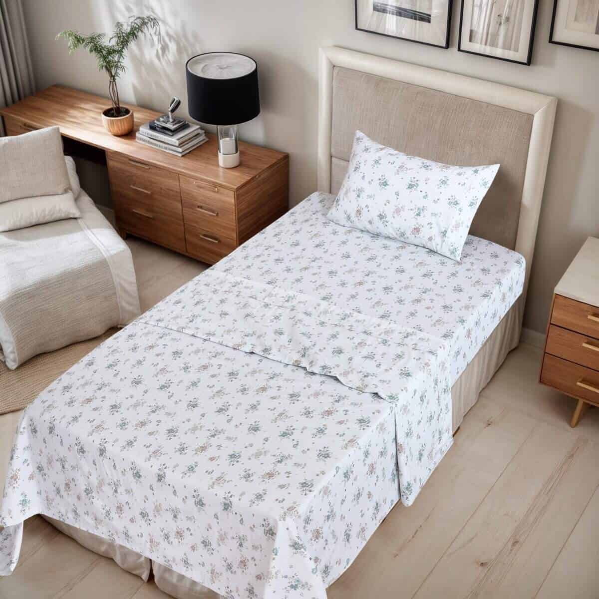 Juego de sábanas gemelas RUVANTI 100% algodón -Halcyon - Imagen 3