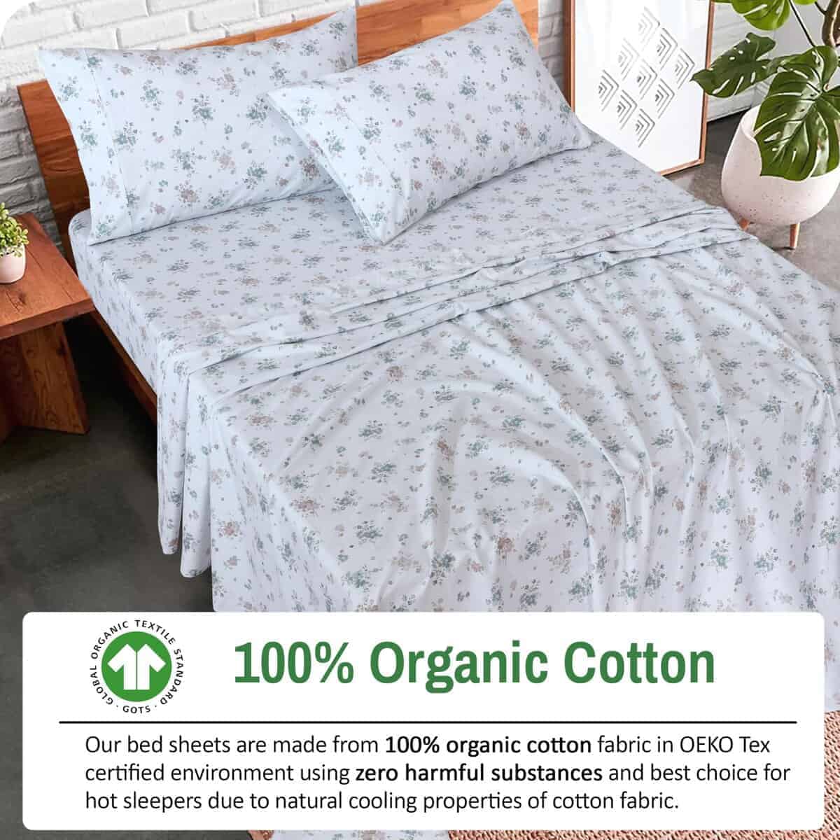 Juego de sábanas gemelas RUVANTI 100% algodón -Halcyon - Imagen 4