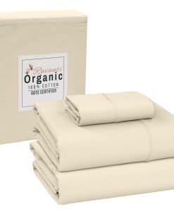 Juego de sábanas 100% algodón orgánico RUVANTI Twin, 3