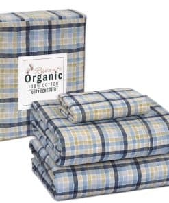 Juego de sábanas Twin RUVANTI 100% algodón orgánico, 3