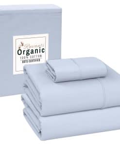 Juego de sábanas gemelas RUVANTI 100% algodón -Hielo Ártico