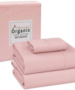 Juego de sábanas de algodón orgánico RUVANTI 100%, Tamaño
