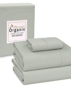 Juego de sábanas gemelas de RUVANTI 100% algodón orgánico,