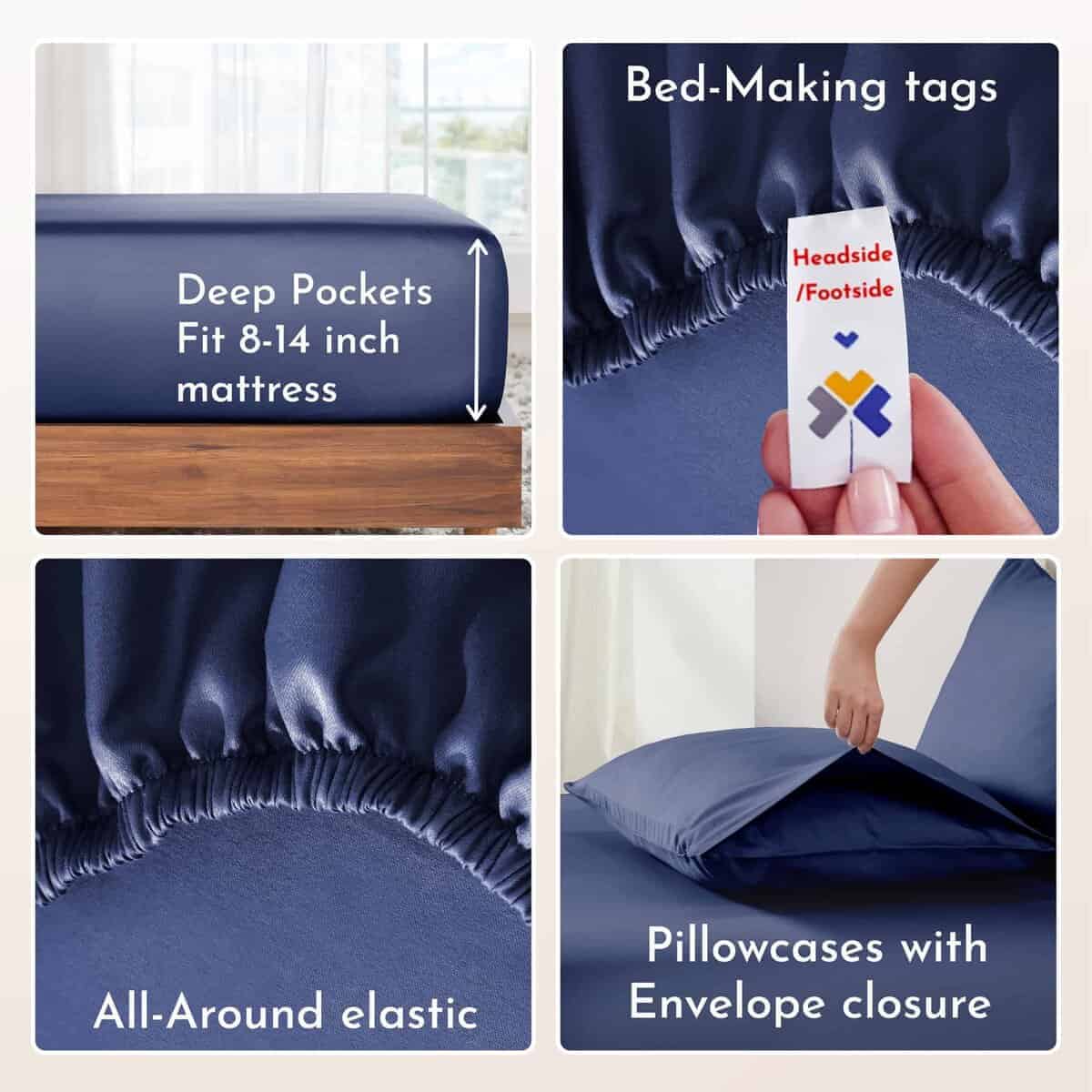 Juego de sábanas suaves de algodón 100% California Design - Imagen 5