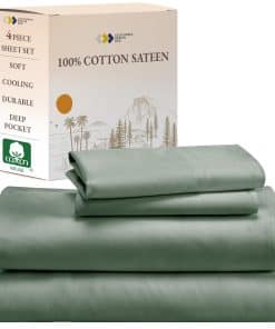 Conjunto de sábanas de algodón 100% suave tamaño King de