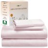 Juego de sábanas de algodón suave 100% -Rosa