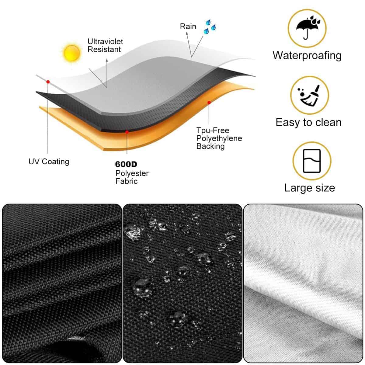 Cubierta para Piano de Cola Resistente Cubierta Protectora - Imagen 6