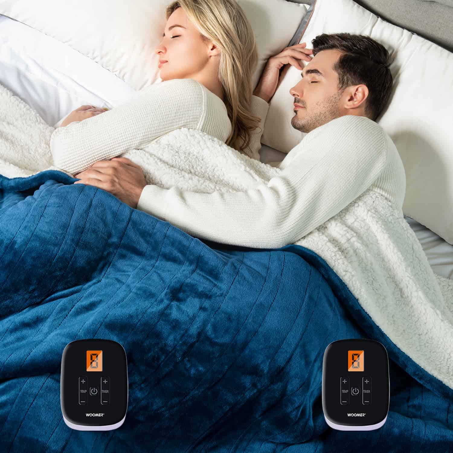 Manta Eléctrica WOOMER, Tamaño King 90"x 100" Suave