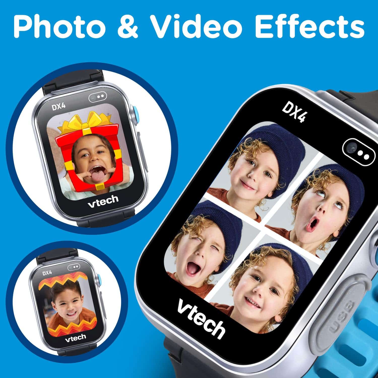 VTech KidiZoom Smartwatch DX4, Negro - Imagen 3