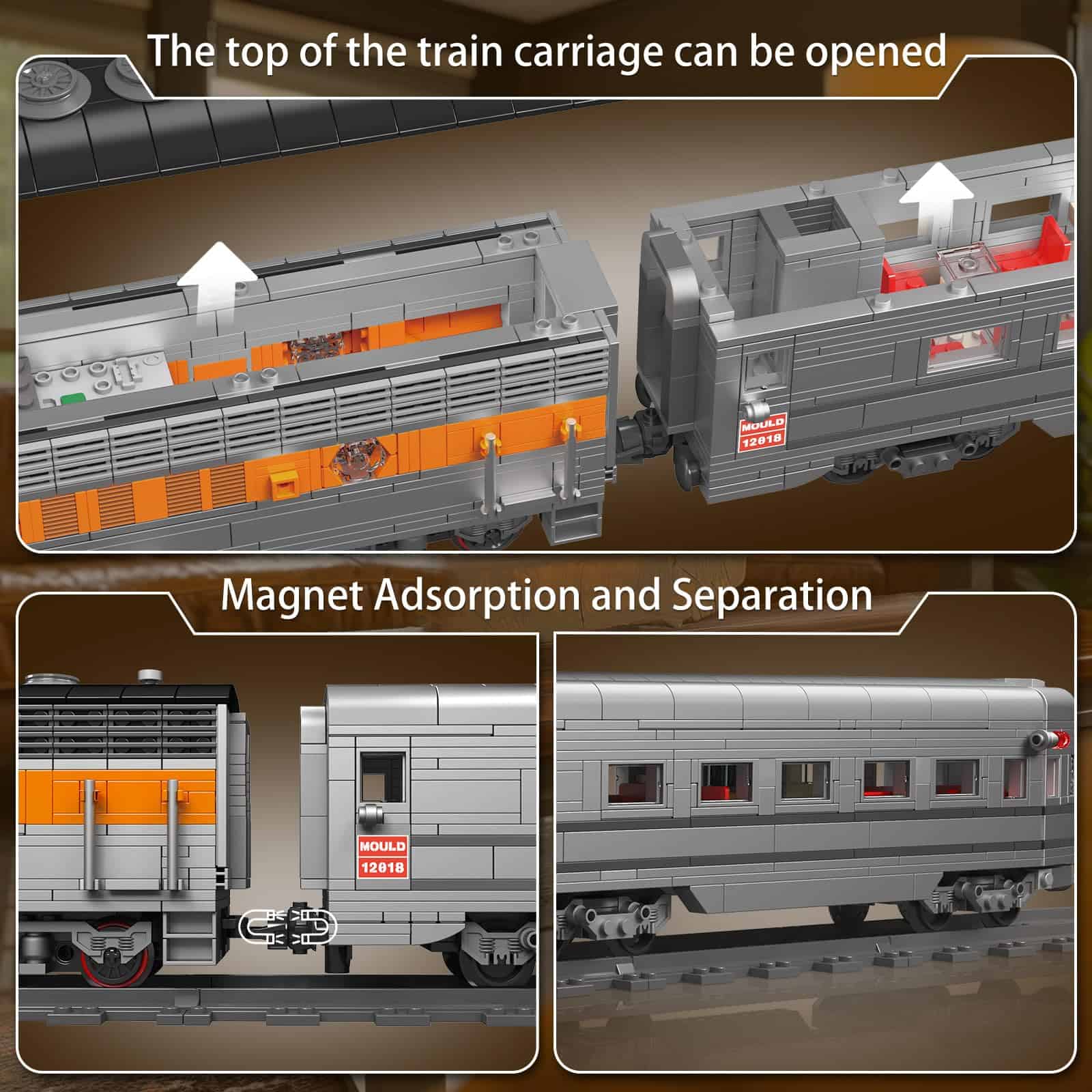 Mould King 12018 Juego de Bloques de Construcción de Tren, - Imagen 4