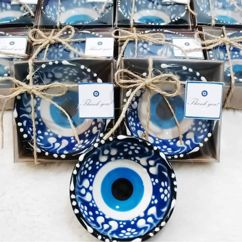 12 PCS Recuerdos para Boda, Baby Shower, Evil Eye Tazones