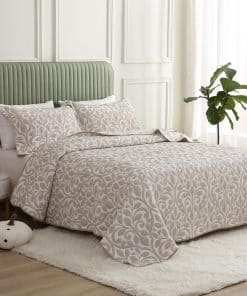 Colcha de Cama Marina Jacquard Bordado con Costuras Ultra