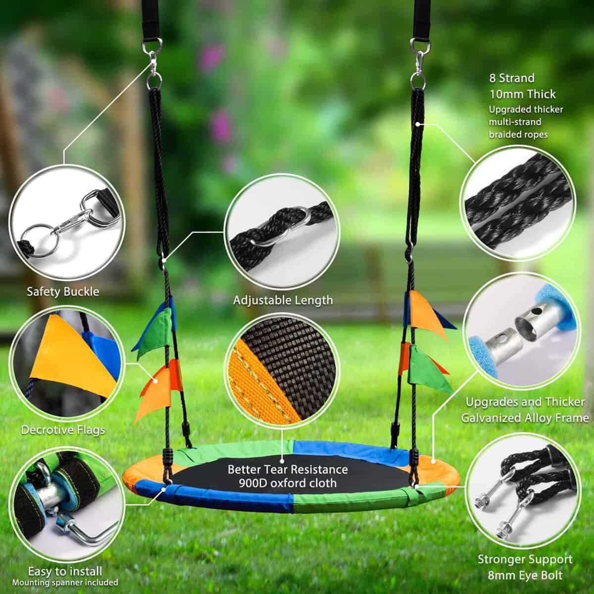 Columpio de Árbol para Niños - Columpio de 40 Pulgadas - Imagen 5