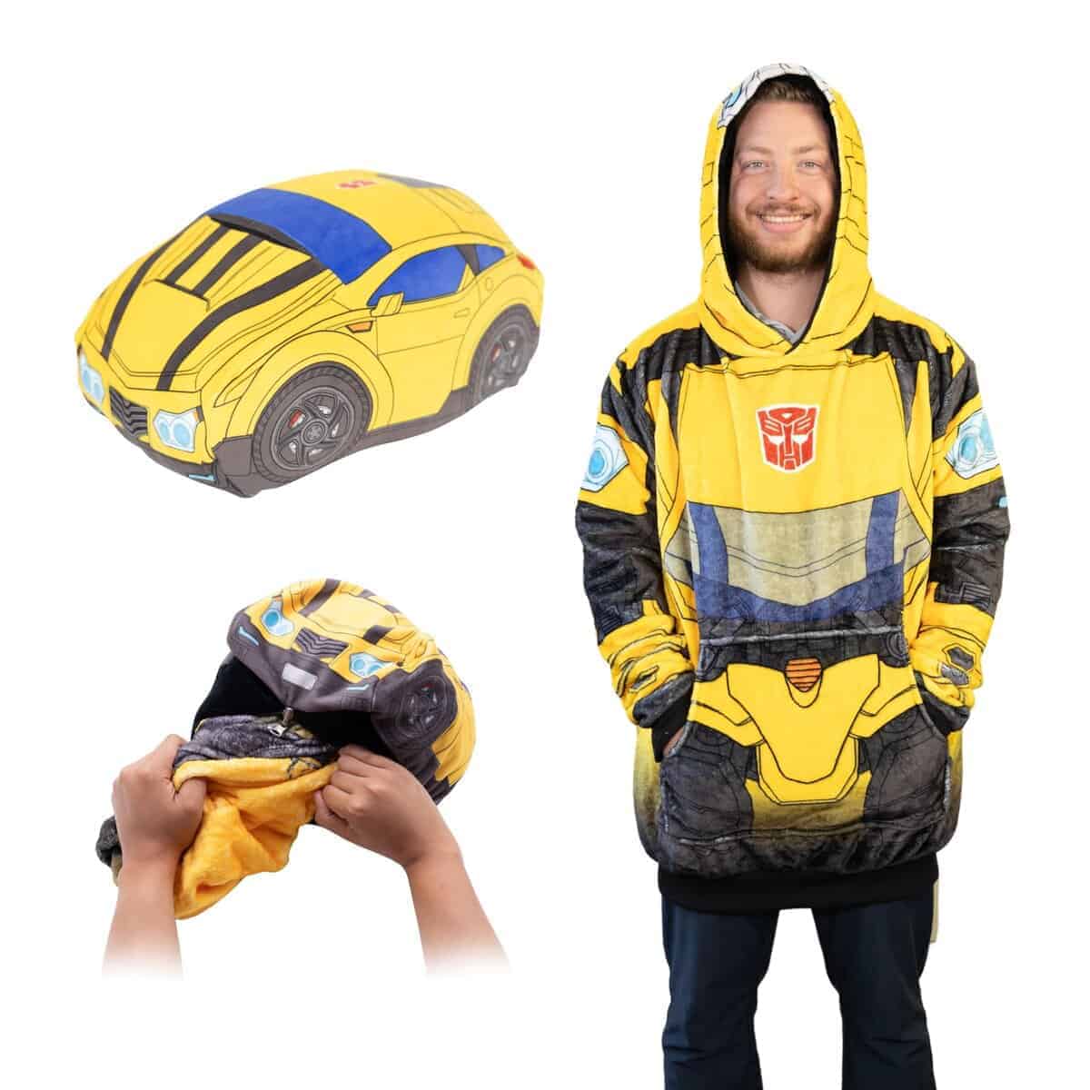 Manta con capucha Plushible, Hasbro Transformers Bumblebee,