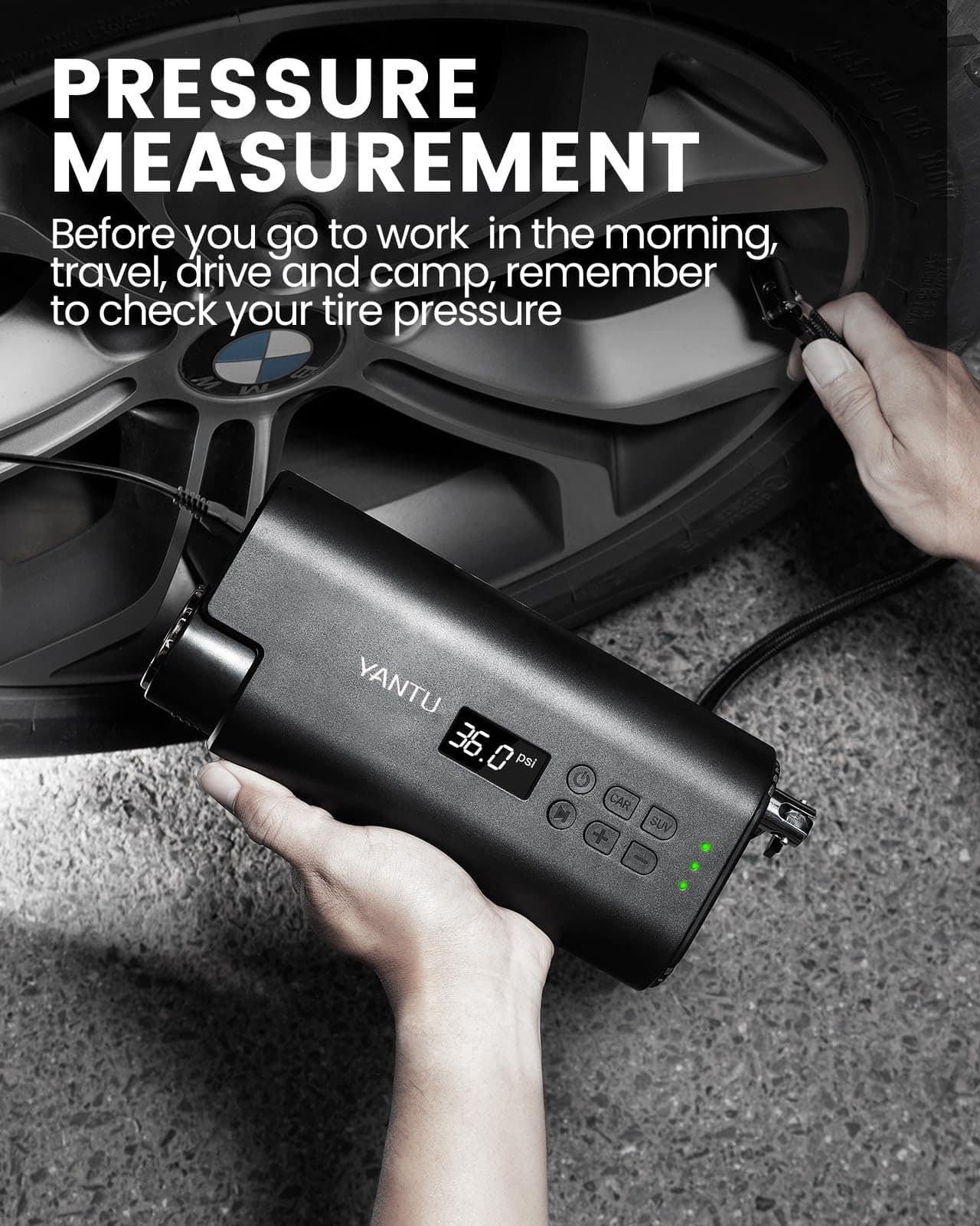 Inflador de neumáticos YANTU portátil con compresor de aire - Imagen 5
