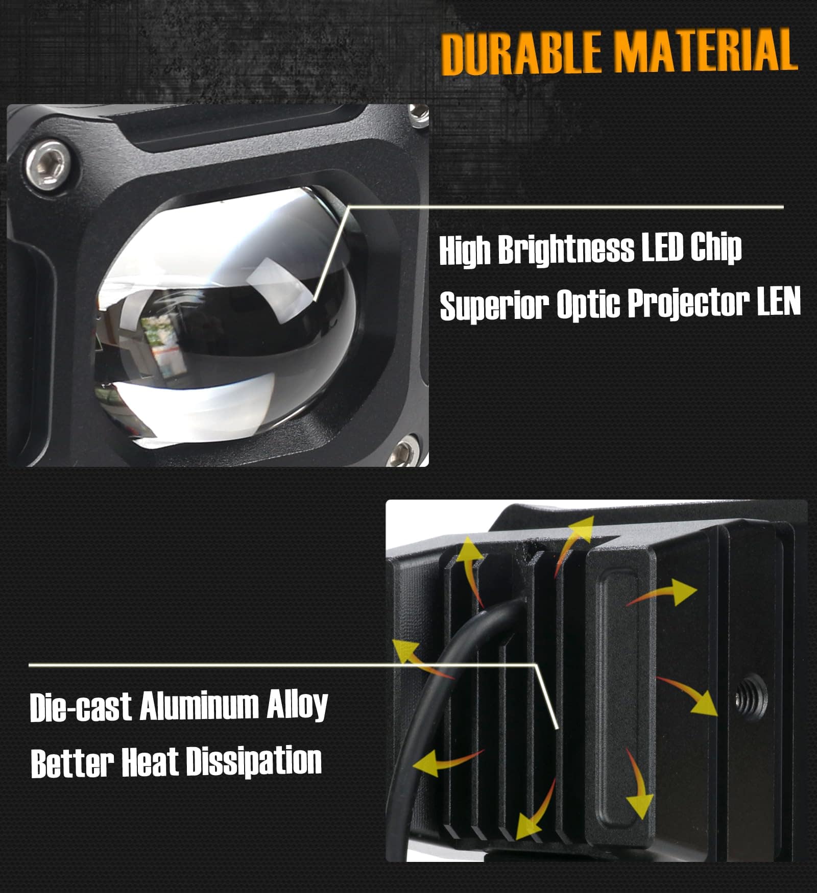 Luces LED Pod HENGTUAOTO, Luces de Punto de Conducción Todo - Imagen 3