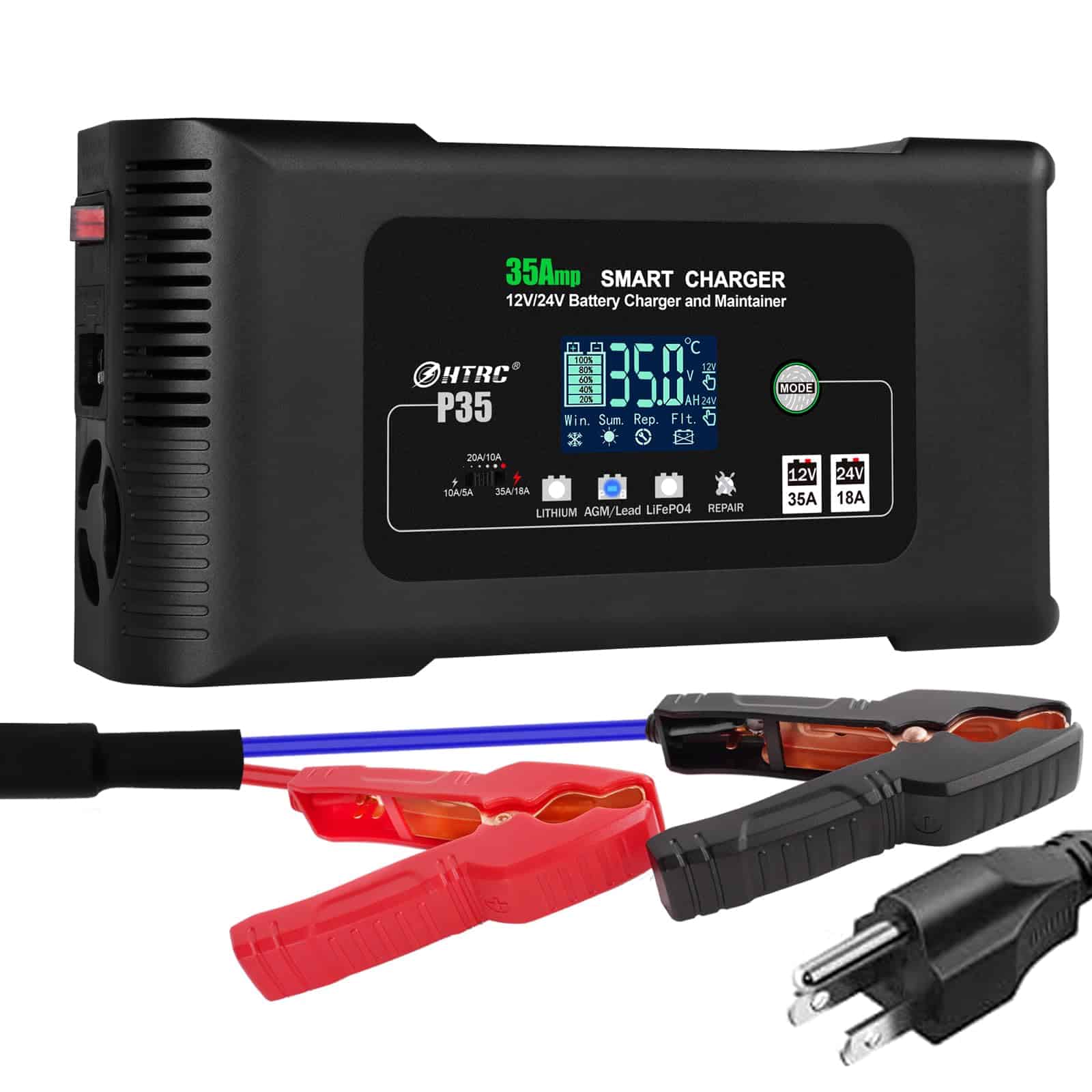 Cargador de batería de coche iSunergy, 35 Amp Automotive