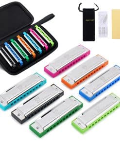 Set de 7 armónicas Easttop, 10 agujeros 7 colores Armónica