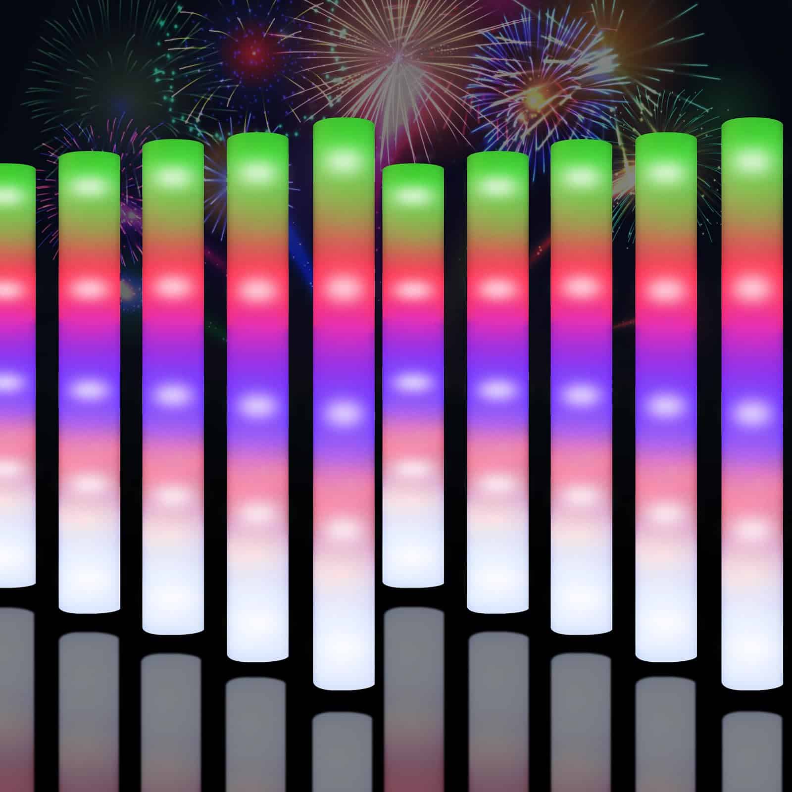 36PCS Glow Sticks Bulk LED Foam Glow Sticks, 5 Colors