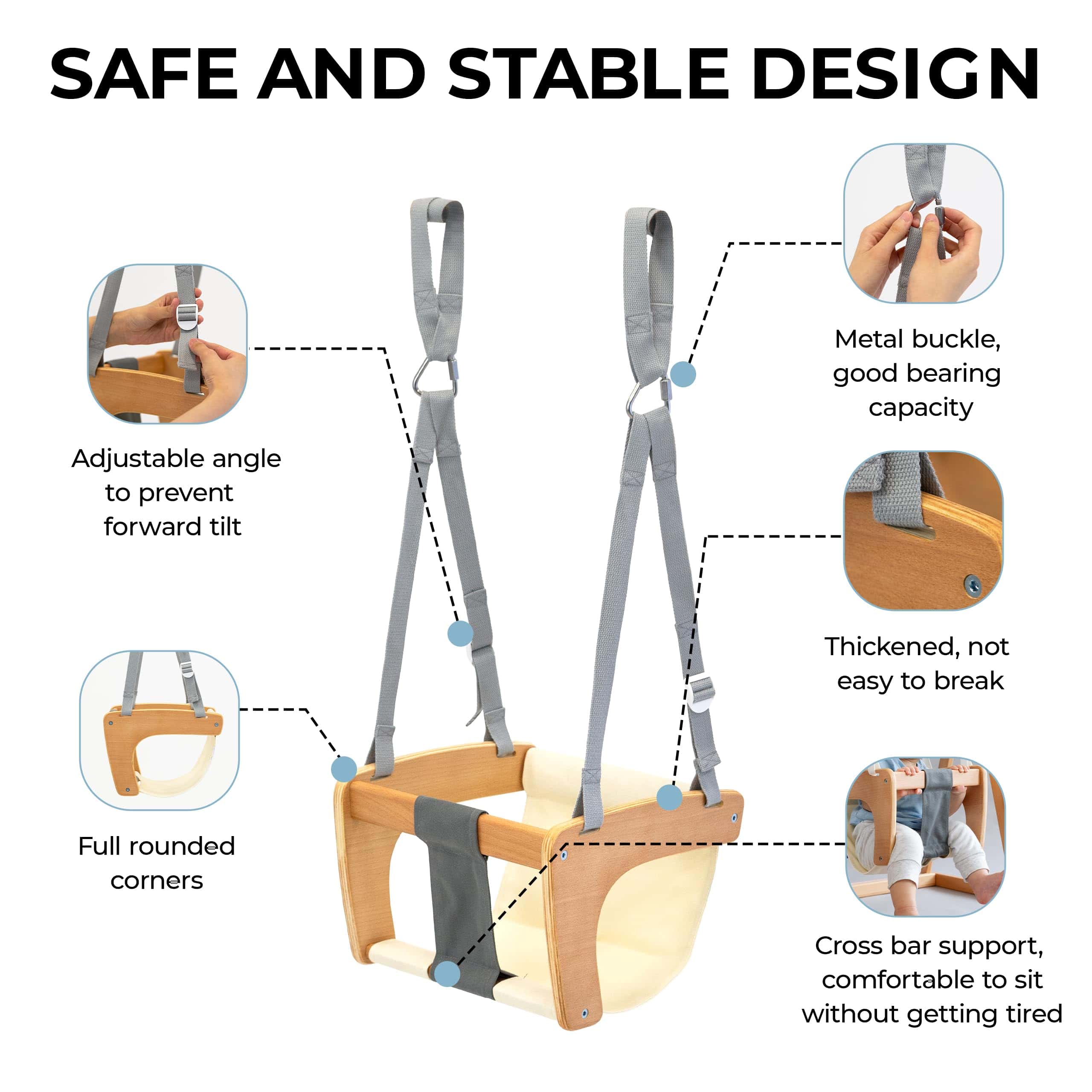 Silla de Columpio para Bebé AVDAR - Silla de Bebé para Uso - Imagen 4
