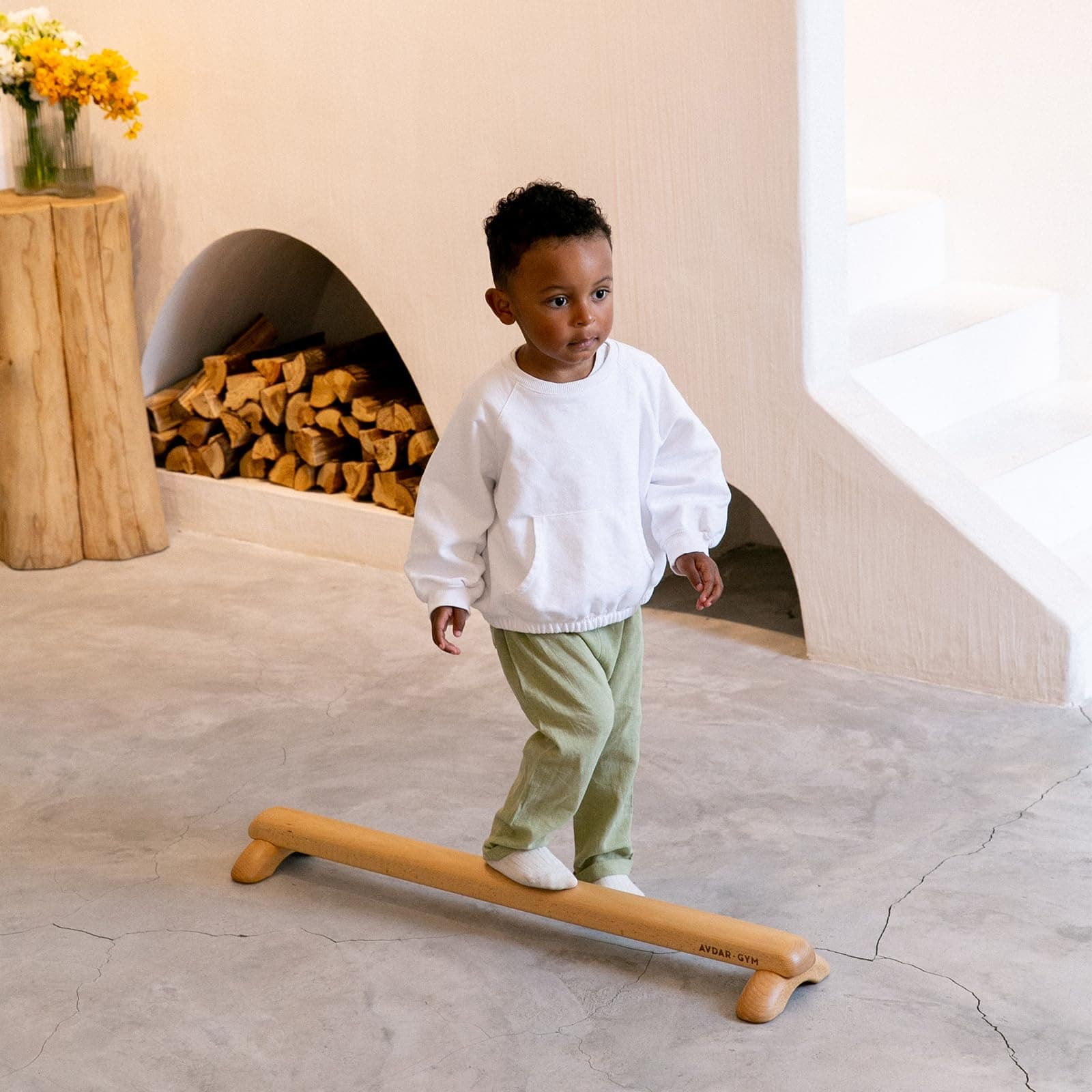 AVDAR Balance Beam para niños de madera de haya importada