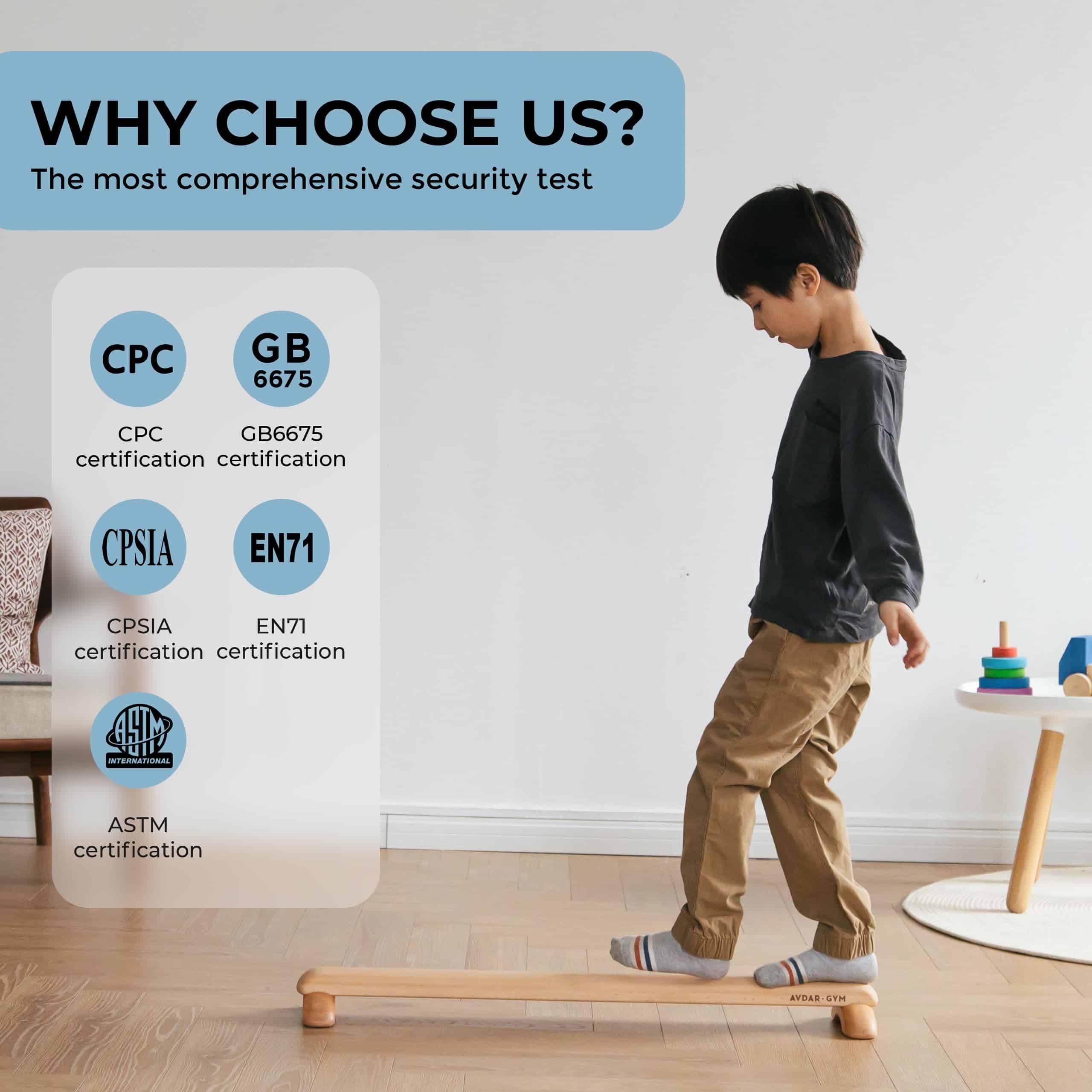 AVDAR Balance Beam para niños de madera de haya importada - Imagen 7