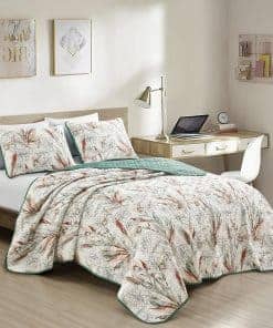 Juego de Edredón Floral Reversible ESARA de 3 Piezas en