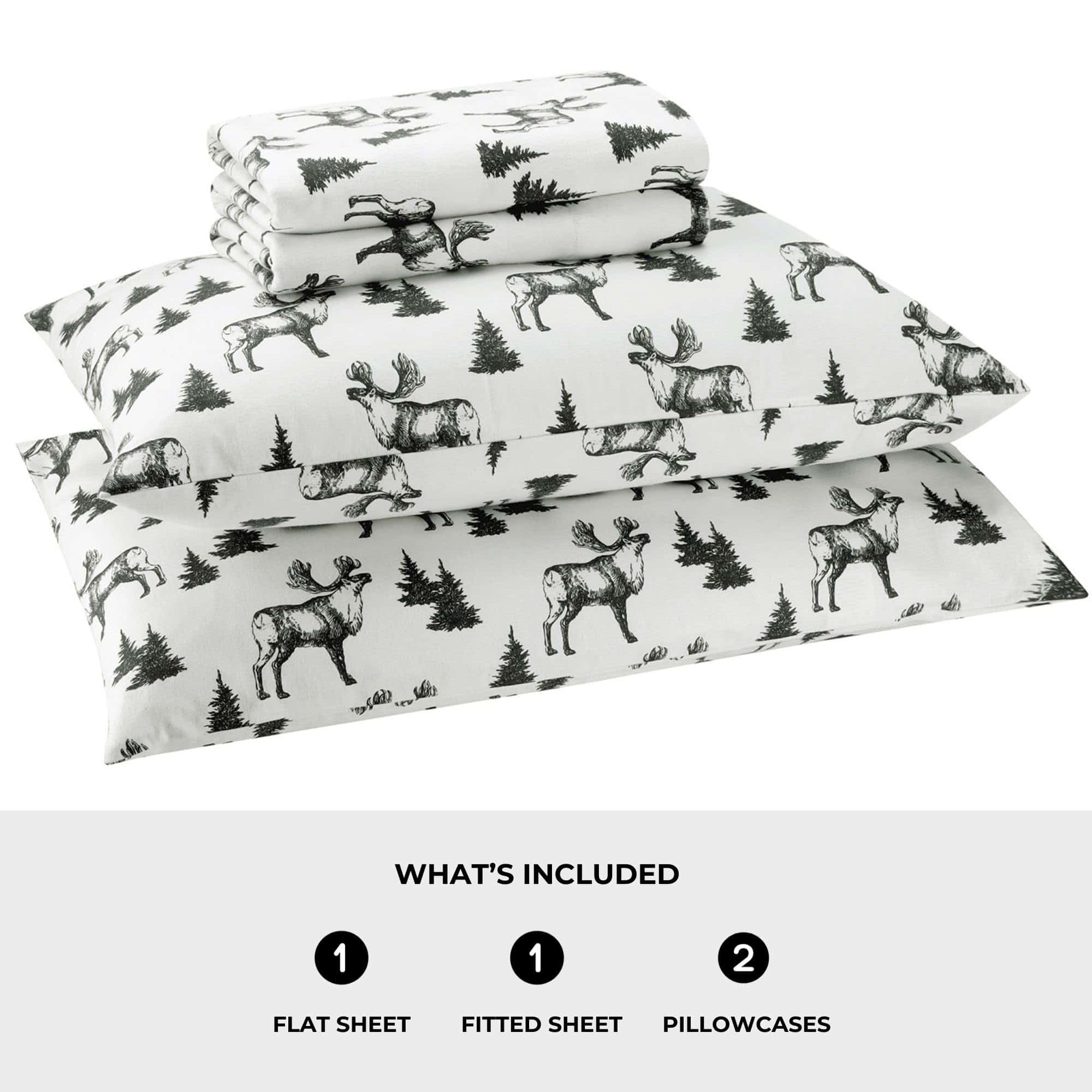Juego de sábanas de franela 100% algodón -Alce - Imagen 4