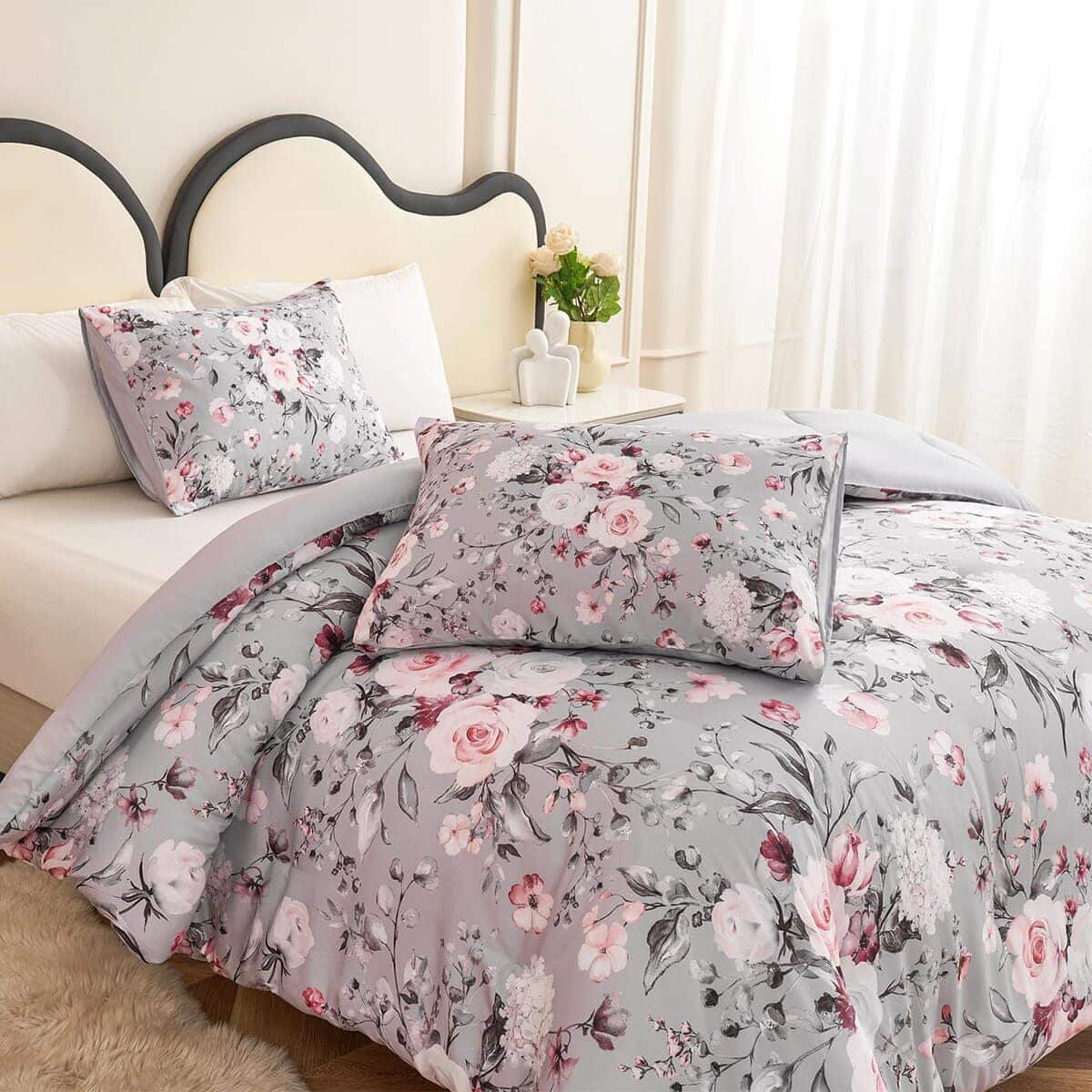 Juego de edredón Koniroom de 3 piezas tamaño King en rosado - Imagen 6