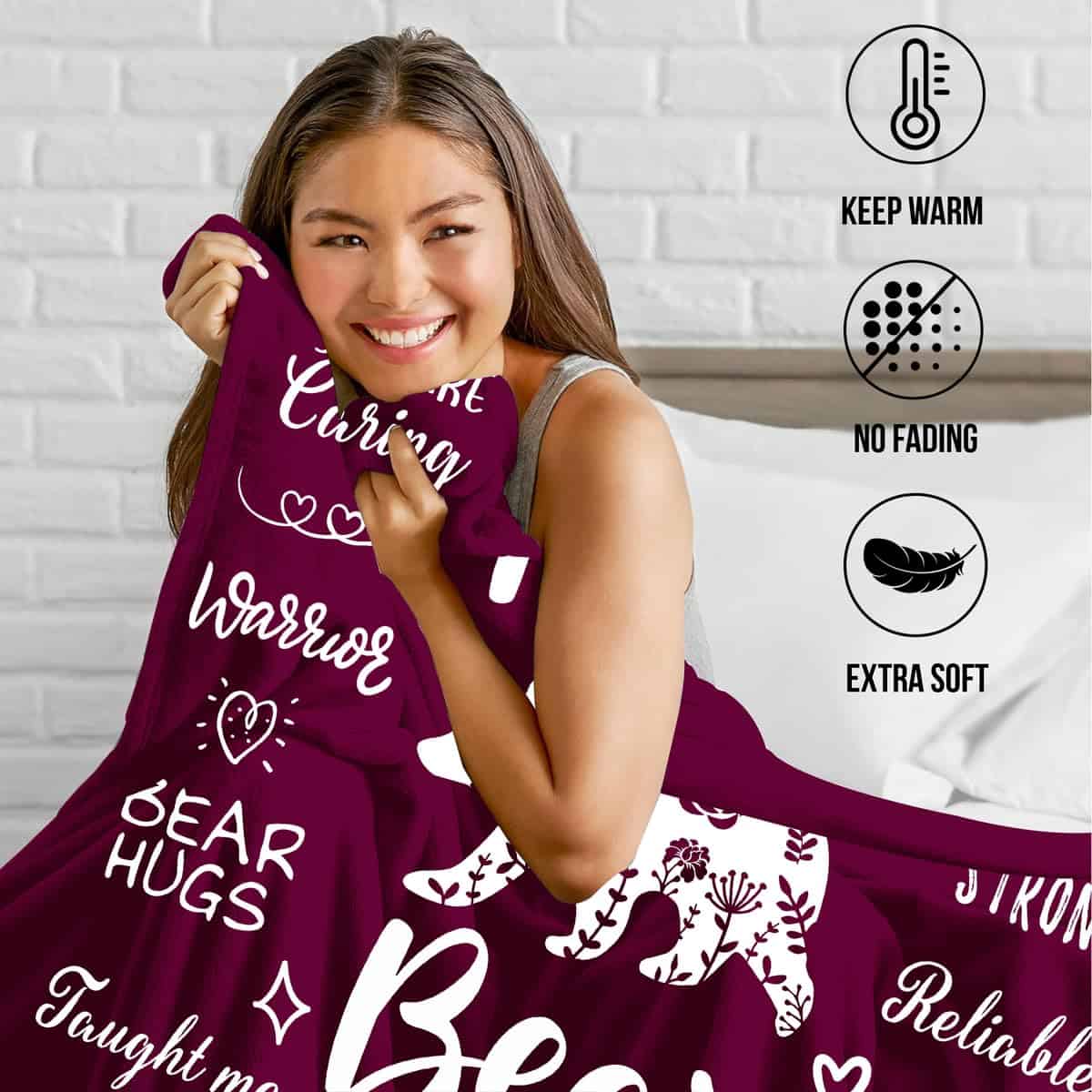 Manta Regalo para Mamá de Hija, Hijo o Hijos - Manta Mama - Imagen 3