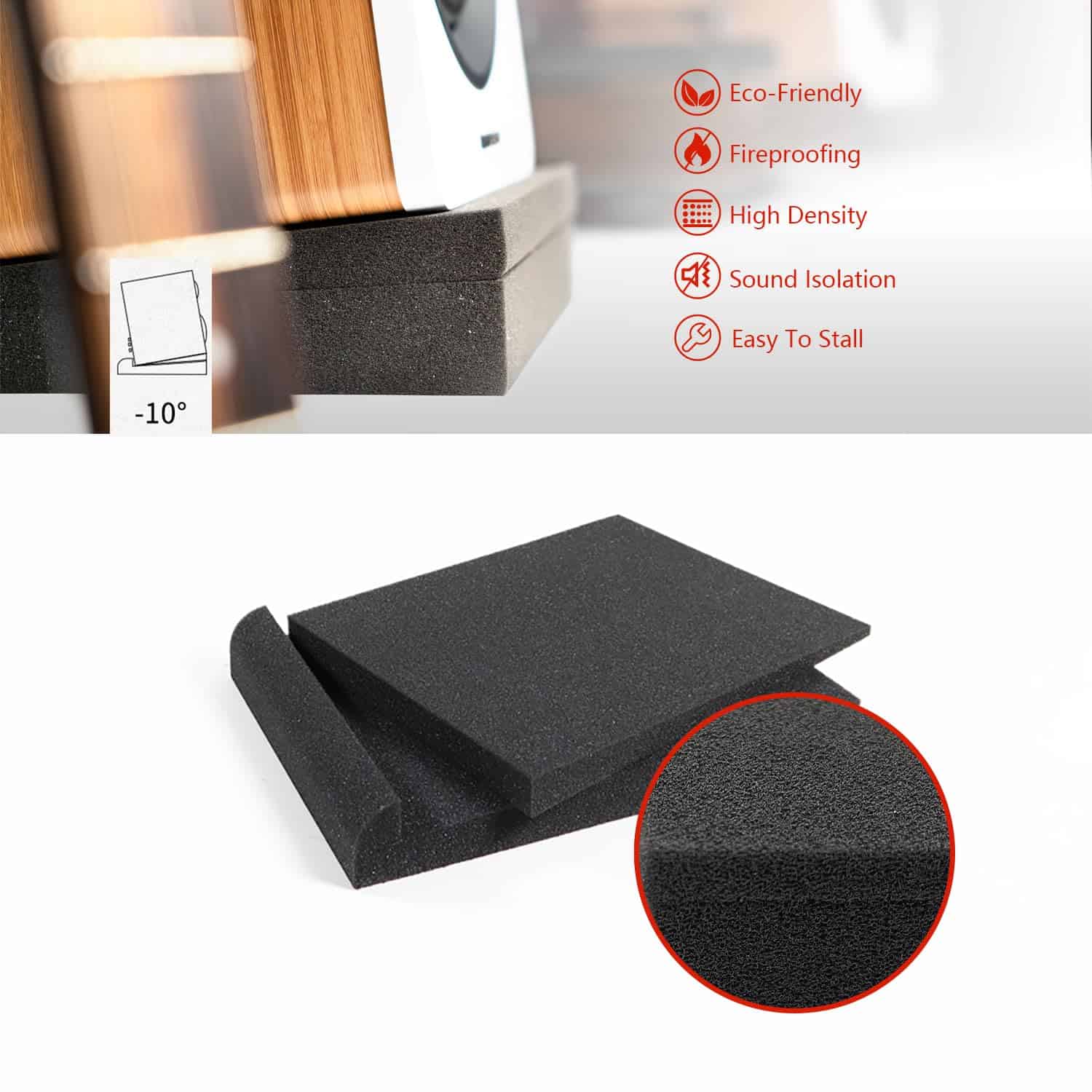 Almohadillas de Aislamiento de Espuma U MAX para Altavoz, - Imagen 6