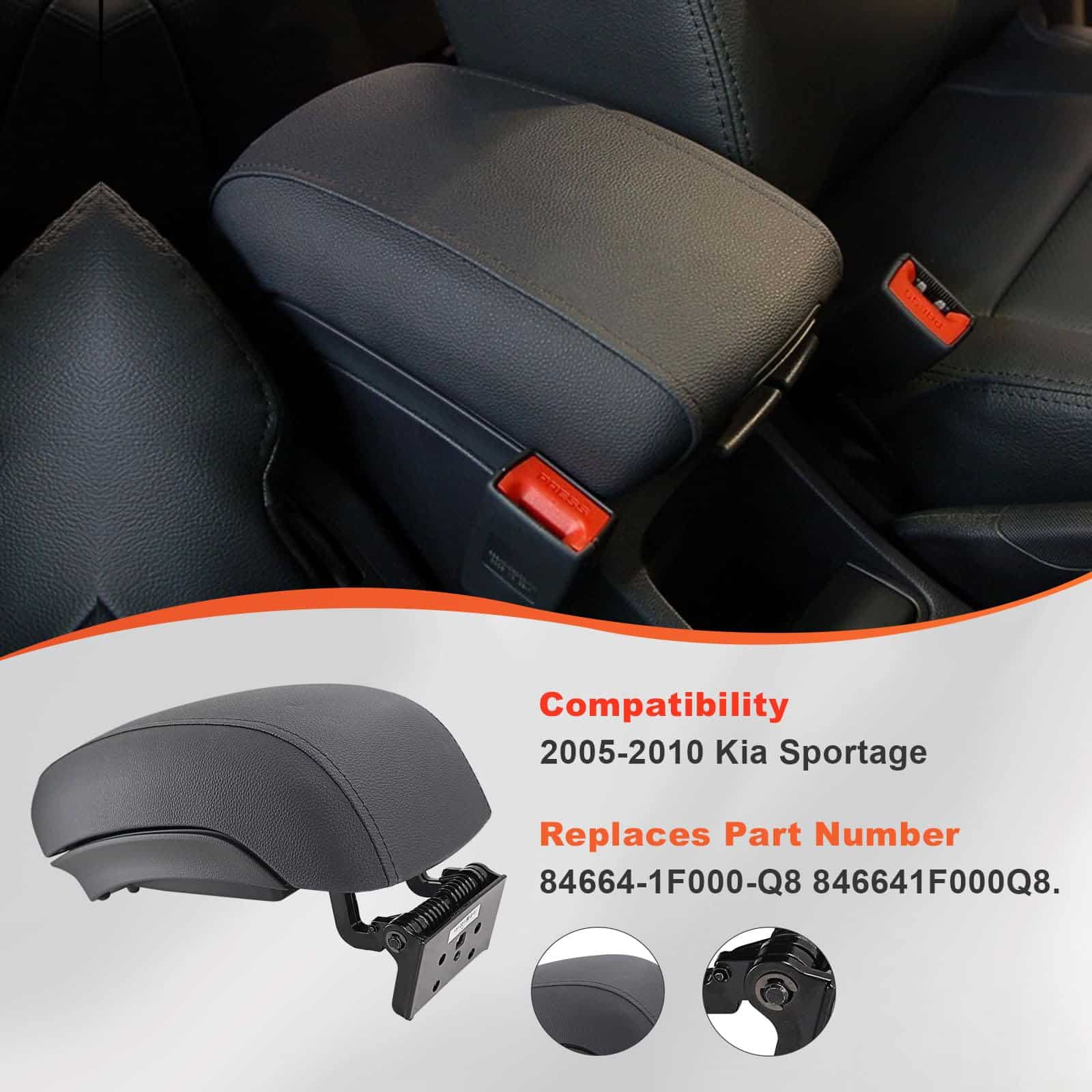 Ensamblaje de Consola Reposabrazos Negro Compatible con Kia - Imagen 3